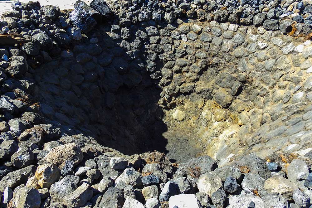 rocky hole in earth